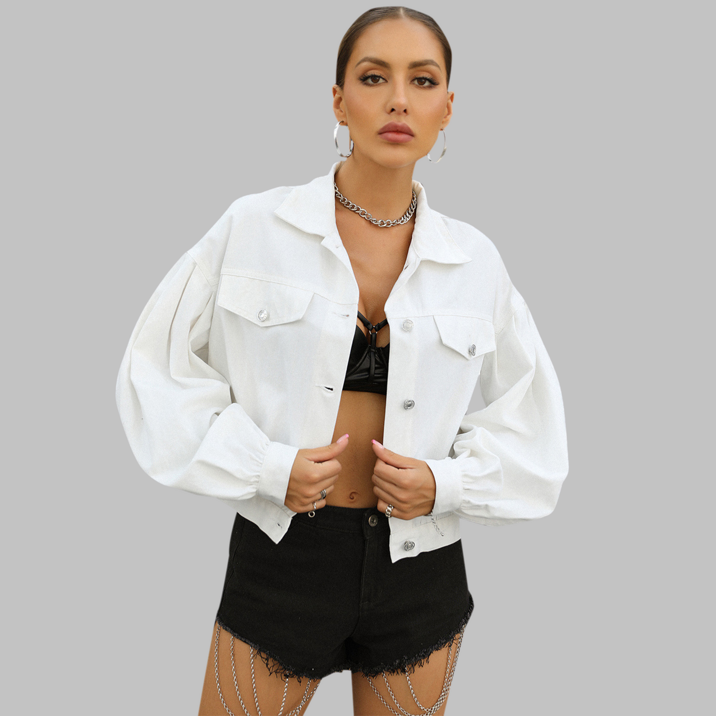 HEILA™ - Casual Long Sleeve Button Down Jacket