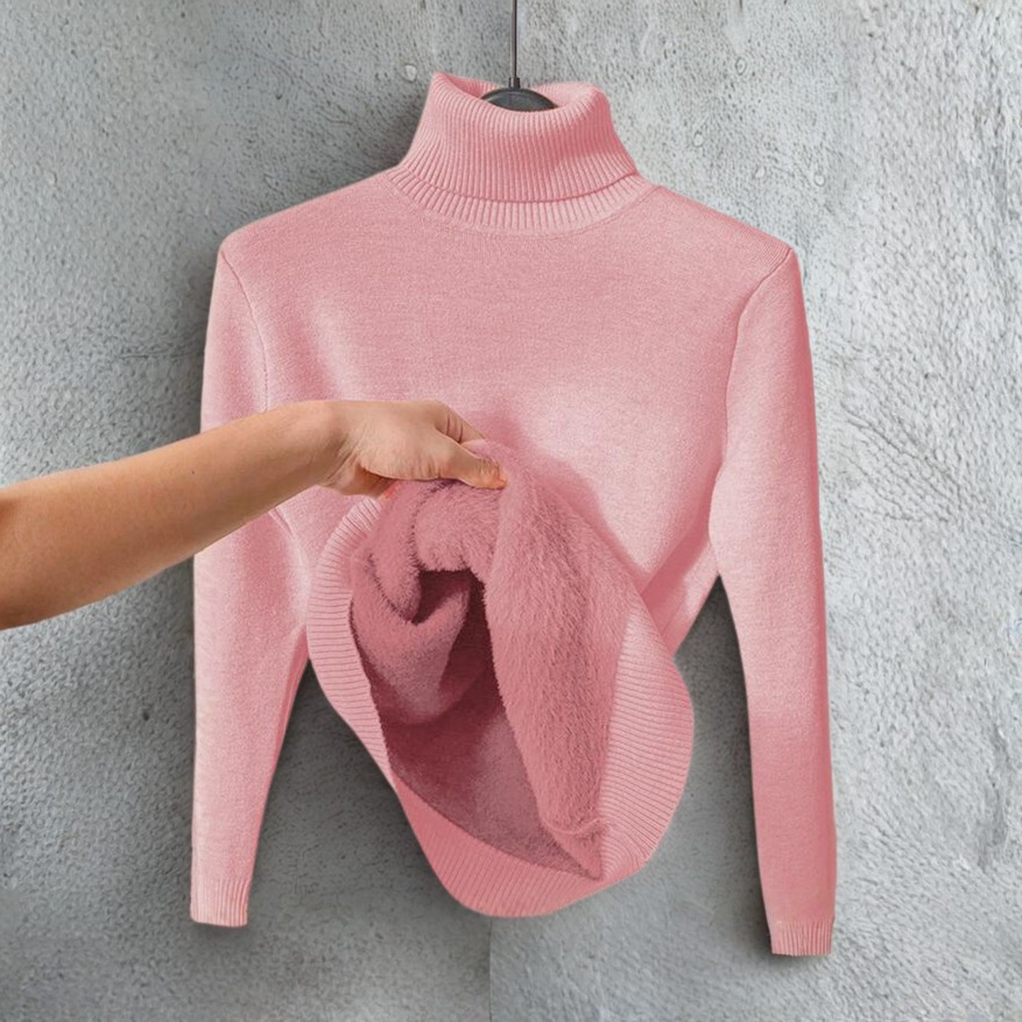 CLEO™ - Cozy Plain Turtle Neck Long Sleeve Sweater