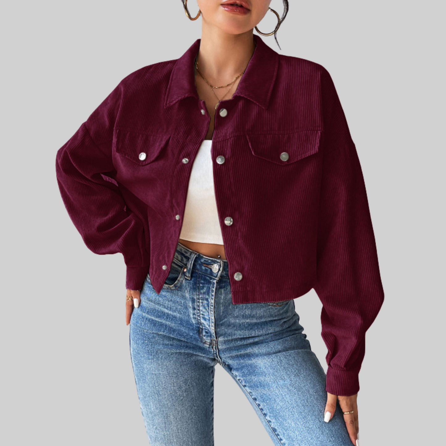 ESTRELLA™ – Classic Collared Button-Front Jacket