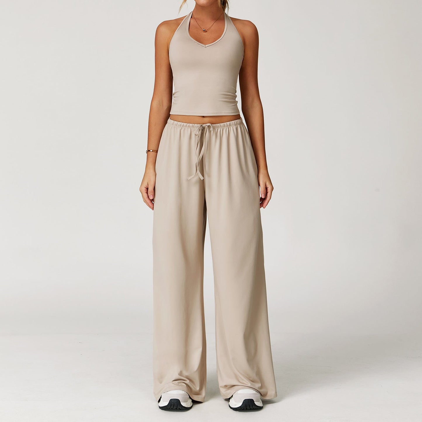 ARAYA™ - Casual Crop Tank Top and Wide Leg Pants Set