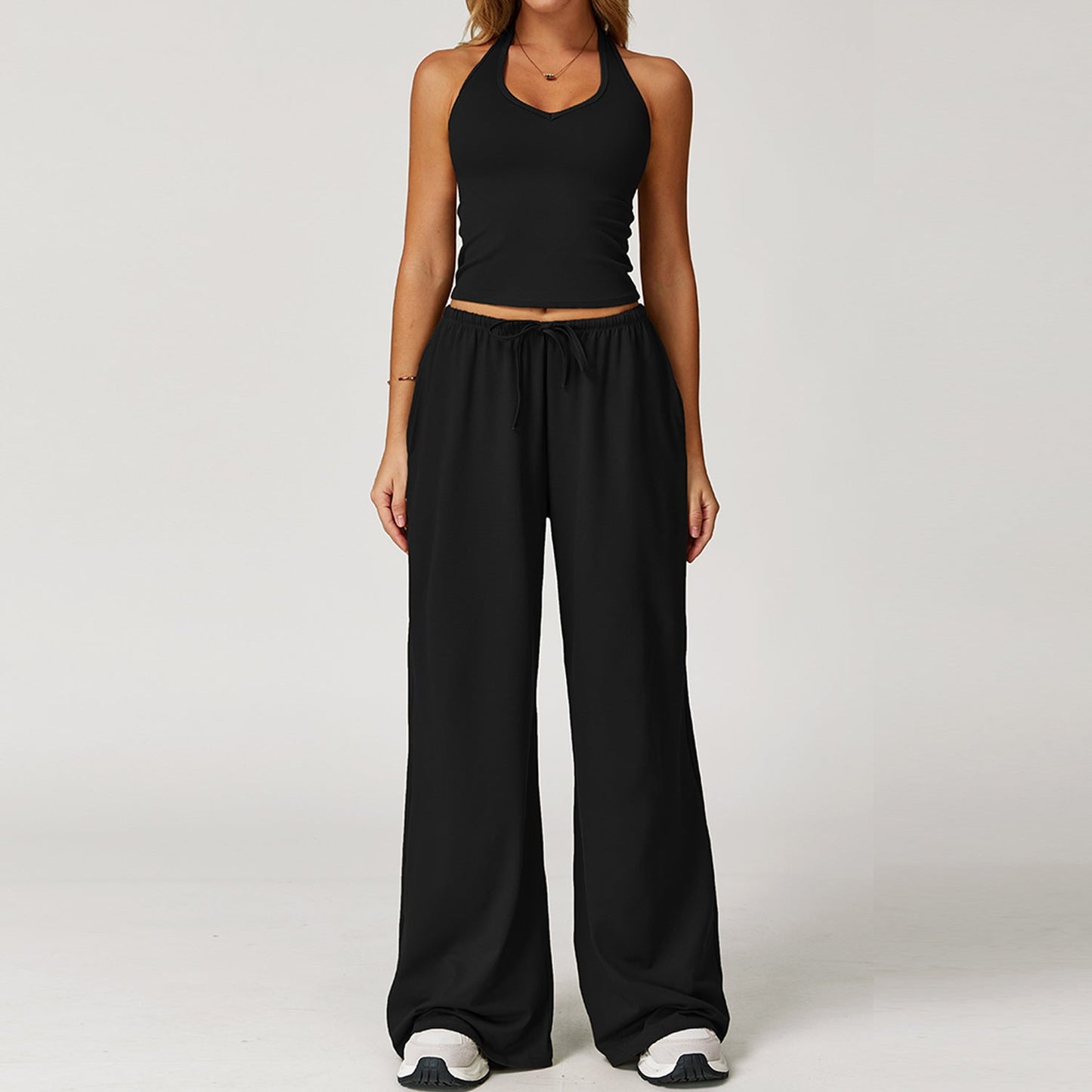 ARAYA™ - Casual Crop Tank Top and Wide Leg Pants Set